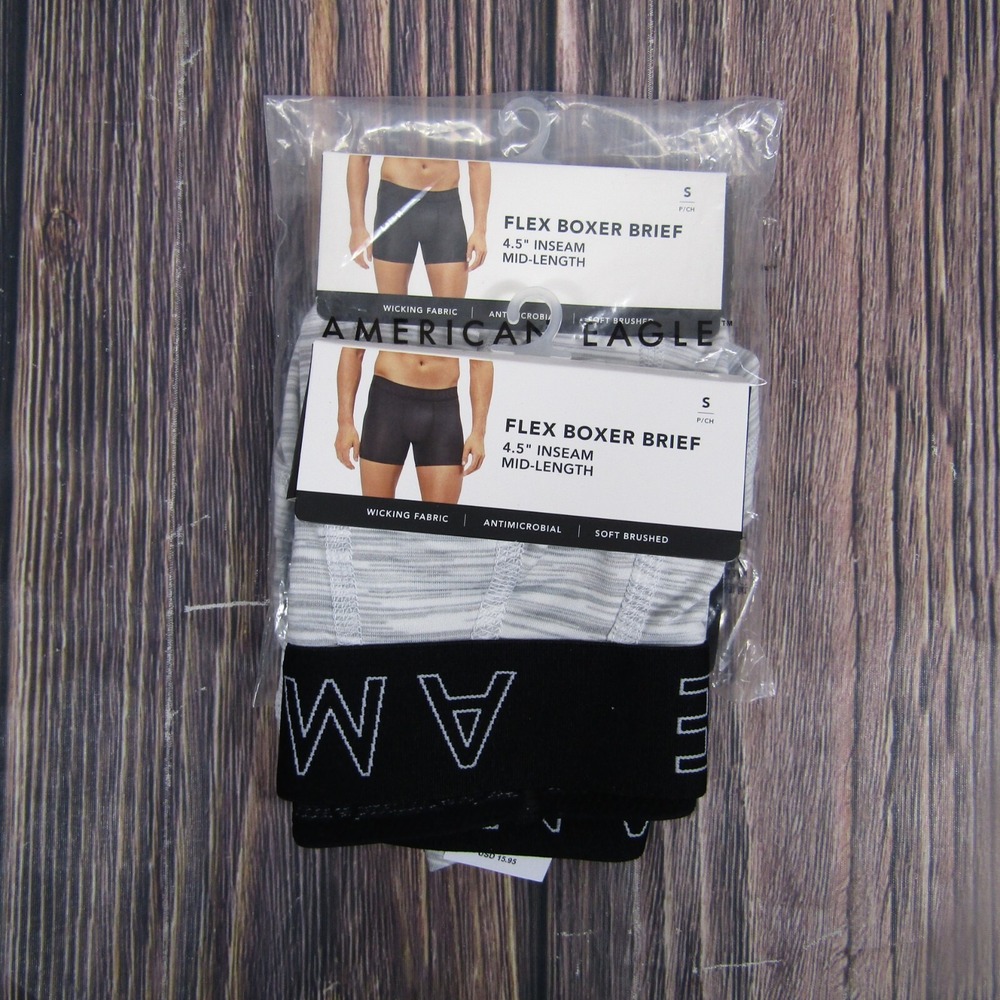 2 PACK - American Eagle NEW Mens Small Boxer Briefs Gray